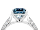 White gold Princess Cut Diamond Solitaire Engagement Ring with Pavé Band and Four-Prong Setting_4