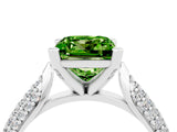 White gold Princess Cut Diamond Solitaire Engagement Ring with Pavé Band and Four-Prong Setting_4