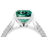 White gold Princess Cut Diamond Solitaire Engagement Ring with Pavé Band and Four-Prong Setting_4