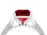 White gold Princess Cut Diamond Solitaire Engagement Ring with Pavé Band and Four-Prong Setting_4