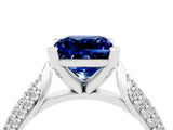 White gold Princess Cut Diamond Solitaire Engagement Ring with Pavé Band and Four-Prong Setting_4