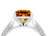 White gold Princess Cut Diamond Solitaire Engagement Ring with Pavé Band and Four-Prong Setting_4