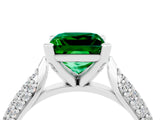 White gold Princess Cut Diamond Solitaire Engagement Ring with Pavé Band and Four-Prong Setting_4