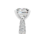 White gold Princess Cut Diamond Solitaire Engagement Ring with Pavé Band and Four-Prong Setting_5