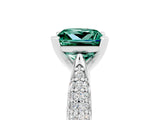 White gold Princess Cut Diamond Solitaire Engagement Ring with Pavé Band and Four-Prong Setting_5