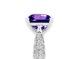 White gold Princess Cut Diamond Solitaire Engagement Ring with Pavé Band and Four-Prong Setting_5