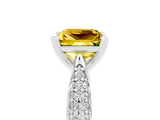 White gold Princess Cut Diamond Solitaire Engagement Ring with Pavé Band and Four-Prong Setting_5