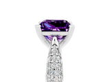 White gold Princess Cut Diamond Solitaire Engagement Ring with Pavé Band and Four-Prong Setting_5