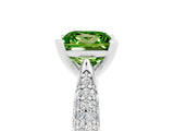 White gold Princess Cut Diamond Solitaire Engagement Ring with Pavé Band and Four-Prong Setting_5