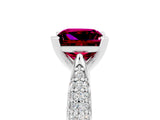 White gold Princess Cut Diamond Solitaire Engagement Ring with Pavé Band and Four-Prong Setting_5