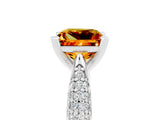 White gold Princess Cut Diamond Solitaire Engagement Ring with Pavé Band and Four-Prong Setting_5