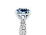 White gold Princess Cut Diamond Solitaire Engagement Ring with Pavé Band and Four-Prong Setting_5