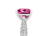 White gold Princess Cut Diamond Solitaire Engagement Ring with Pavé Band and Four-Prong Setting_5