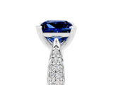 White gold Princess Cut Diamond Solitaire Engagement Ring with Pavé Band and Four-Prong Setting_5