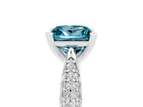 White gold Princess Cut Diamond Solitaire Engagement Ring with Pavé Band and Four-Prong Setting_5