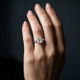 White gold Princess Cut Diamond Solitaire Engagement Ring with Tapered Plain Band and Four-Prong Setting_153
