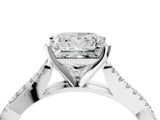 White gold Princess Cut Diamond Solitaire Engagement Ring with Twisted Pavé Band and Four-Prong Setting_81