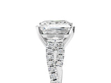 White gold Princess Cut Diamond Solitaire Engagement Ring with Twisted Pavé Band and Four-Prong Setting_82