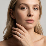 White gold Princess Cut Diamond Solitaire Pavé Band with Four-Prong Setting_209