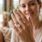 White gold Princess Cut Diamond Solitaire Pavé Band with Four-Prong Setting_210
