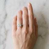 White gold Princess Cut Diamond Solitaire Pavé Band with Four-Prong Setting_220