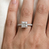 White gold Princess Cut Diamond Solitaire Pavé Band with Four-Prong Setting_223