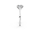 White gold Princess Cut Diamond Solitaire Ring with Flower Prong Setting and Classic Band_28