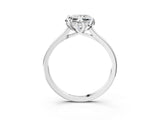 White gold Princess Cut Diamond Solitaire Ring with Flower Prong Setting and Classic Band_29