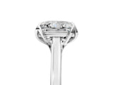 White gold Princess Cut Diamond Solitaire Ring with Flower Prong Setting and Classic Band_31