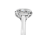 White gold Princess Cut Diamond Solitaire Ring with Flower Prong Setting and Classic Band_37
