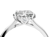 White gold Princess Cut Diamond Solitaire Ring with Flower Prong Setting and Classic Band_392