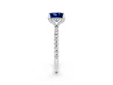 White gold Princess Cut Diamond Solitaire Ring with Four-Prong Setting and Pavé Band_2