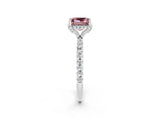 White gold Princess Cut Diamond Solitaire Ring with Four-Prong Setting and Pavé Band_2