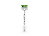 White gold Princess Cut Diamond Solitaire Ring with Four-Prong Setting and Pavé Band_2