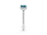 White gold Princess Cut Diamond Solitaire Ring with Four-Prong Setting and Pavé Band_2