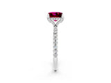 White gold Princess Cut Diamond Solitaire Ring with Four-Prong Setting and Pavé Band_2