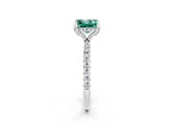 White gold Princess Cut Diamond Solitaire Ring with Four-Prong Setting and Pavé Band_2