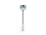 White gold Princess Cut Diamond Solitaire Ring with Four-Prong Setting and Pavé Band_2