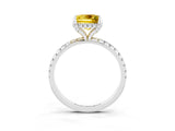 White gold Princess Cut Diamond Solitaire Ring with Four-Prong Setting and Pavé Band_3