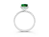 White gold Princess Cut Diamond Solitaire Ring with Four-Prong Setting and Pavé Band_3