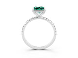 White gold Princess Cut Diamond Solitaire Ring with Four-Prong Setting and Pavé Band_3