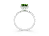 White gold Princess Cut Diamond Solitaire Ring with Four-Prong Setting and Pavé Band_3