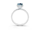 White gold Princess Cut Diamond Solitaire Ring with Four-Prong Setting and Pavé Band_3