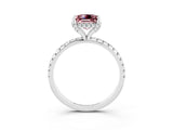 White gold Princess Cut Diamond Solitaire Ring with Four-Prong Setting and Pavé Band_3