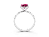White gold Princess Cut Diamond Solitaire Ring with Four-Prong Setting and Pavé Band_3