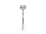 White gold Princess Cut Diamond Solitaire Ring with Four-Prong Setting and Pavé Band_5