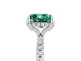 White gold Princess Cut Diamond Solitaire Ring with Four-Prong Setting and Pavé Band_5