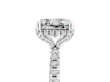 White gold Princess Cut Diamond Solitaire Ring with Four-Prong Setting and Pavé Band_5