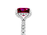 White gold Princess Cut Diamond Solitaire Ring with Four-Prong Setting and Pavé Band_5
