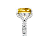 White gold Princess Cut Diamond Solitaire Ring with Four-Prong Setting and Pavé Band_5